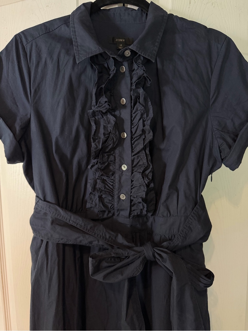 J. Crew Ruffle-front Maxi Dress in Cotton Poplin - Picture 2 of 5